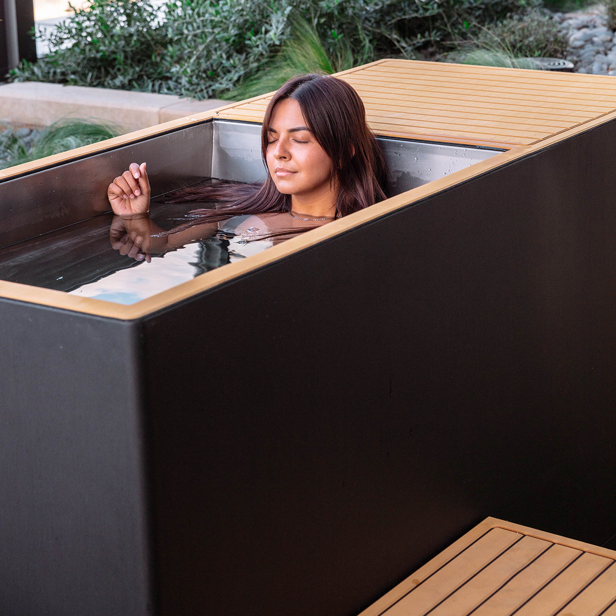 Revive Luxury Cold Plunge Basin Tub, Grey – Sand & Black Options