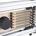 Aluminium Reformer Mentor with Tower Close-Up View Of Six-Spring Resistance System And Adjustable Spring Bar On White Background