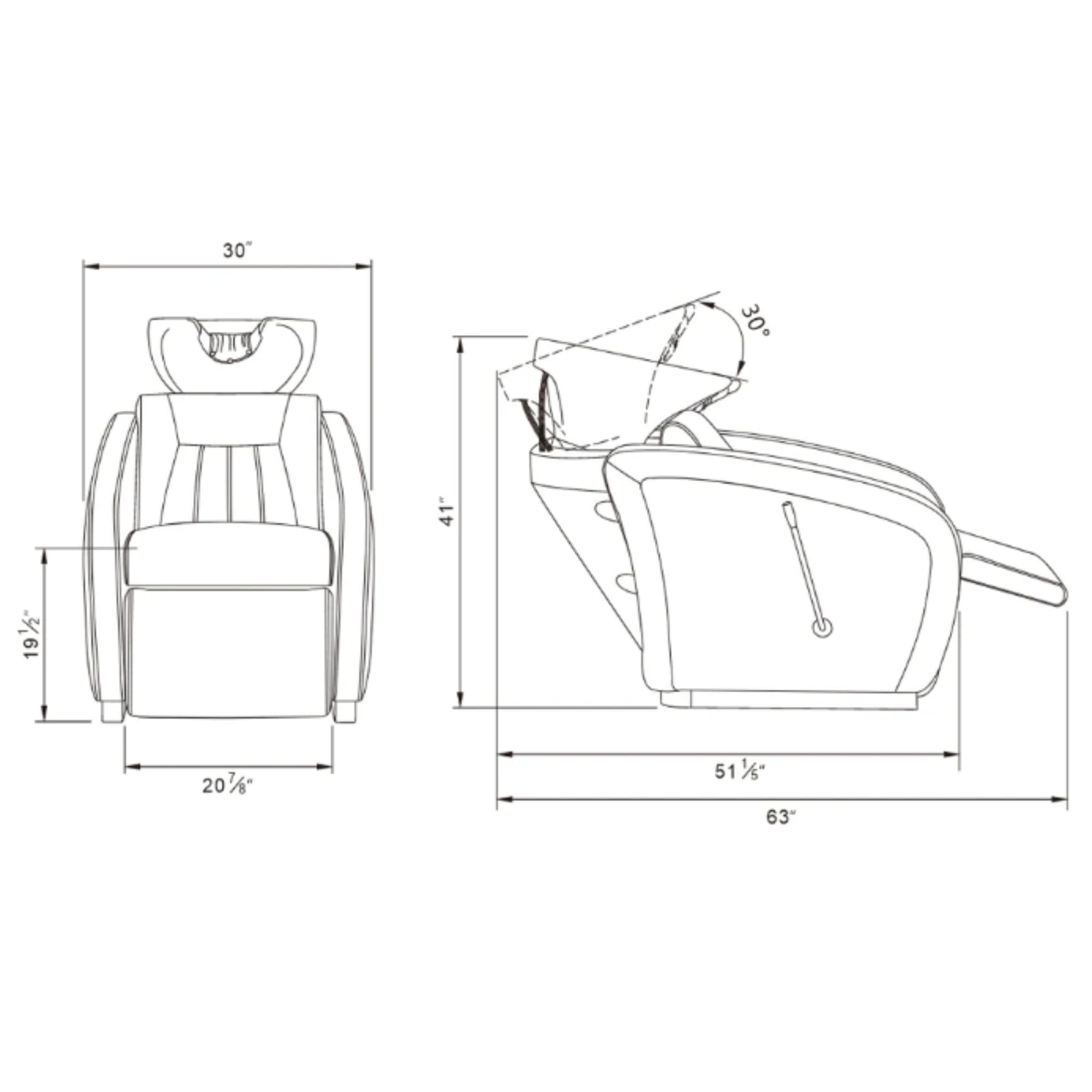 DIR Anode Salon Shampoo Chairs with Adjustable Leg