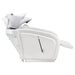 Anode Adjustable Leg Salon Shampoo Chair White Side View With White Single Sink Demo And Leg Rest Extended