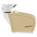 Anode Salon Shampoo Chairs with Adjustable Leg Beige Side View With White Single Sink On Clean White Background