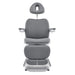 Apollo 4-Motors Thermo Heated Med Spa Treatment Chair Gray Variant Front View With Raised Headrest On White Background