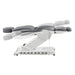 Apollo 4-Motors Thermo Heated Med Spa Treatment Chair Gray Variant Side View Demonstrating Adjustable Stirrup Position On White Background