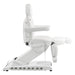 Apollo 4-Motors Thermo Heated Med Spa Treatment Chair White Variant Side View Showing Extendable Footrest Positions On White Background