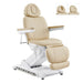 Apollo Heated Quad-Motor Med Spa Treatment Chair Beige Variant Front Angled View With Detachable Headrest Options On White Background