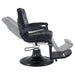 Artura Modern Barber Chair Black Variant Side View Demonstrating Swing Adjustment On White Background