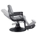 Artura Modern Barber Chair Gray Variant Side View Demonstrating Swing Adjustment On White Background