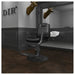 Artura Modern Style Salon Barber Chair Black Variant Front Angled View With Big Mirror And Brand Name In The Background
