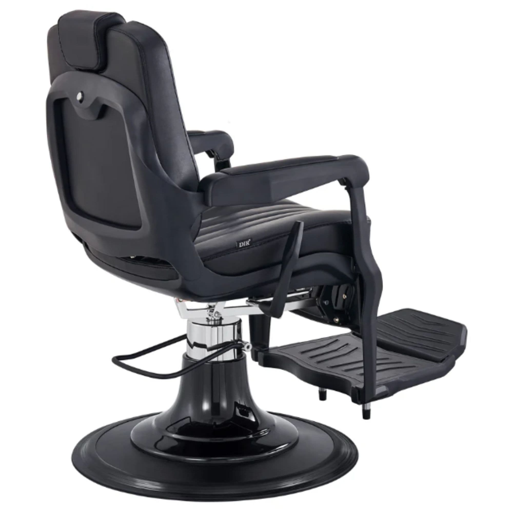 Artura Modern Style Salon Barber Chair Black Variant Rear Angled View On White Background