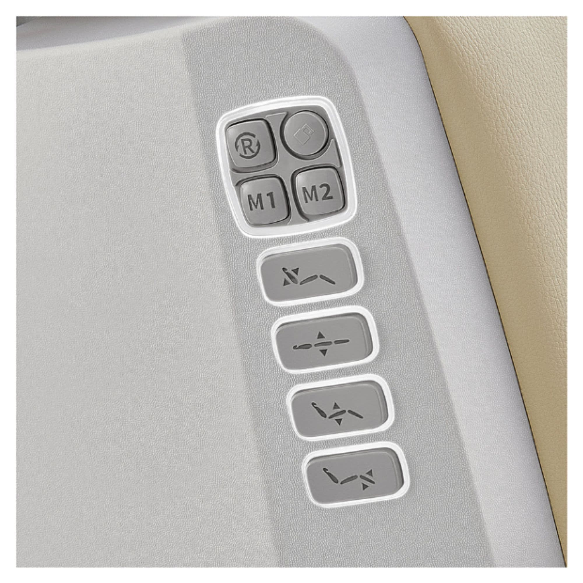 Aurora 4-Motors Swivel Medical Procedure Chair Close-Up View Of Built-in Controls For Beige Variant