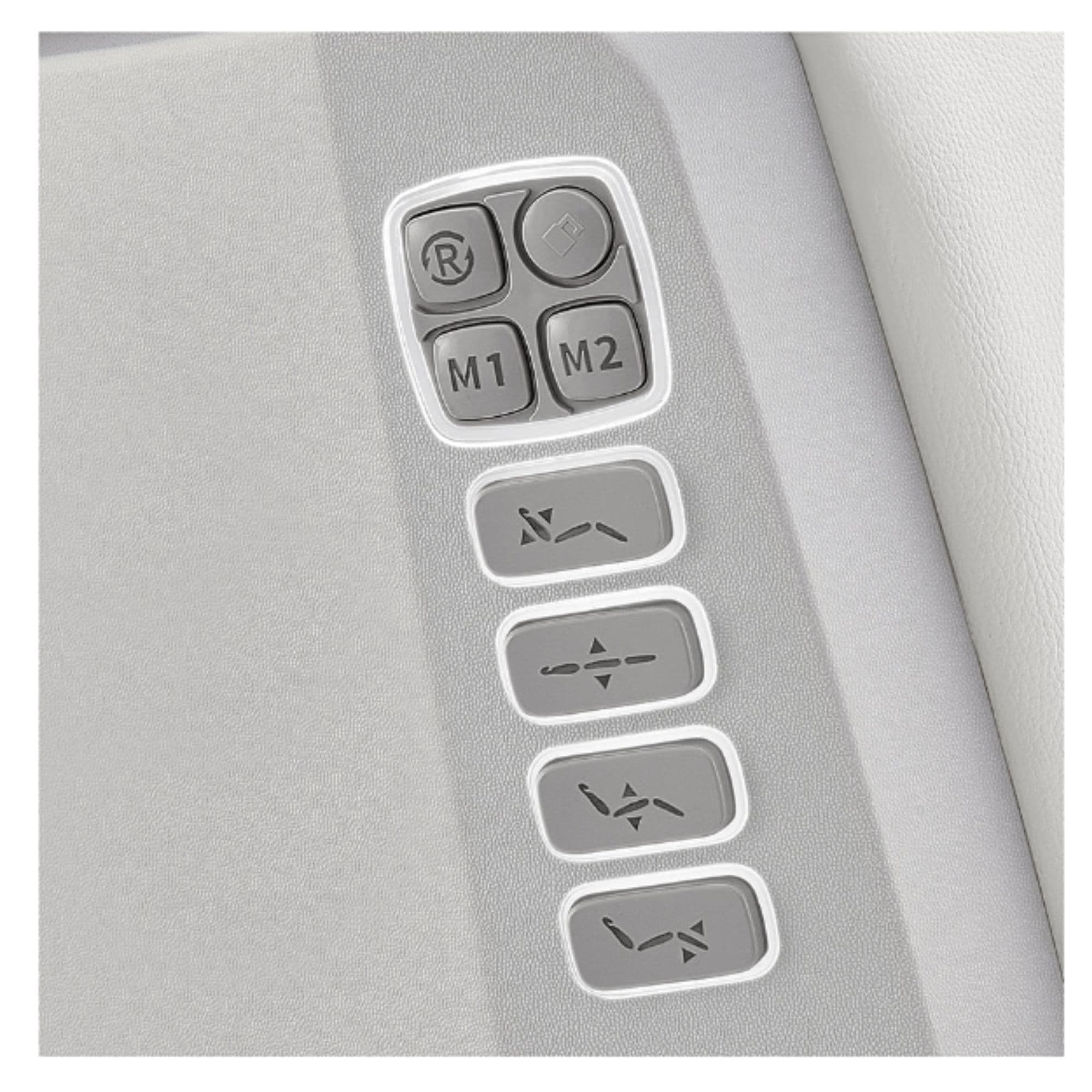 Aurora 4-Motors Swivel Medical Procedure Chair Close-Up View Of Built-in Controls For White Variant