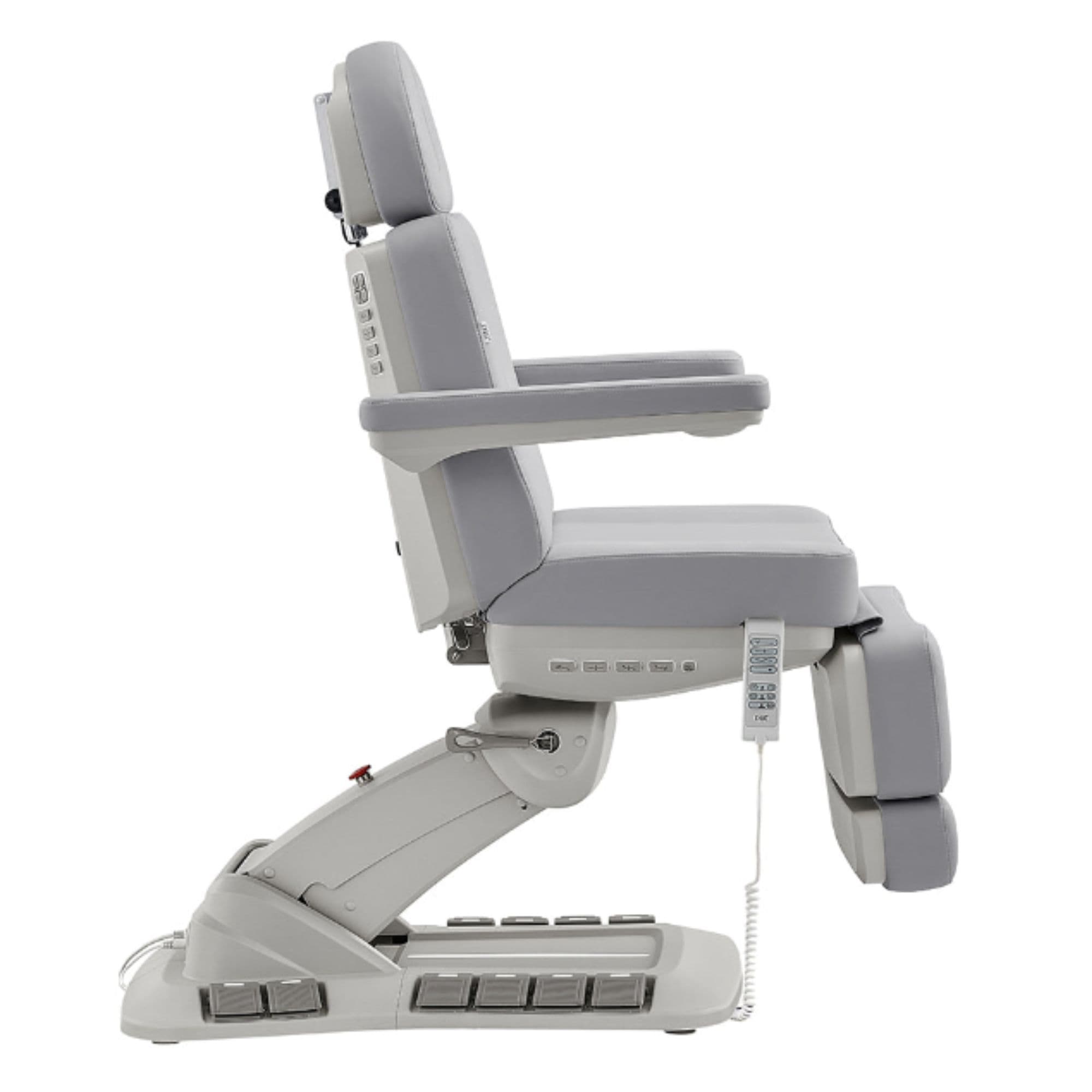 Aurora 4-Motors Swivel Medical Procedure Chair Gray Side View On White Background