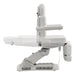 Aurora 4-Motors Swivel Medical Procedure Chair White Side View Demonstrating Backrest Recline Adjustment Range On White Background