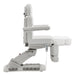 Aurora 4-Motors Swivel Medical Procedure Chair White Side View Demonstrating Leg Rest Recline Adjustment Range On White Background