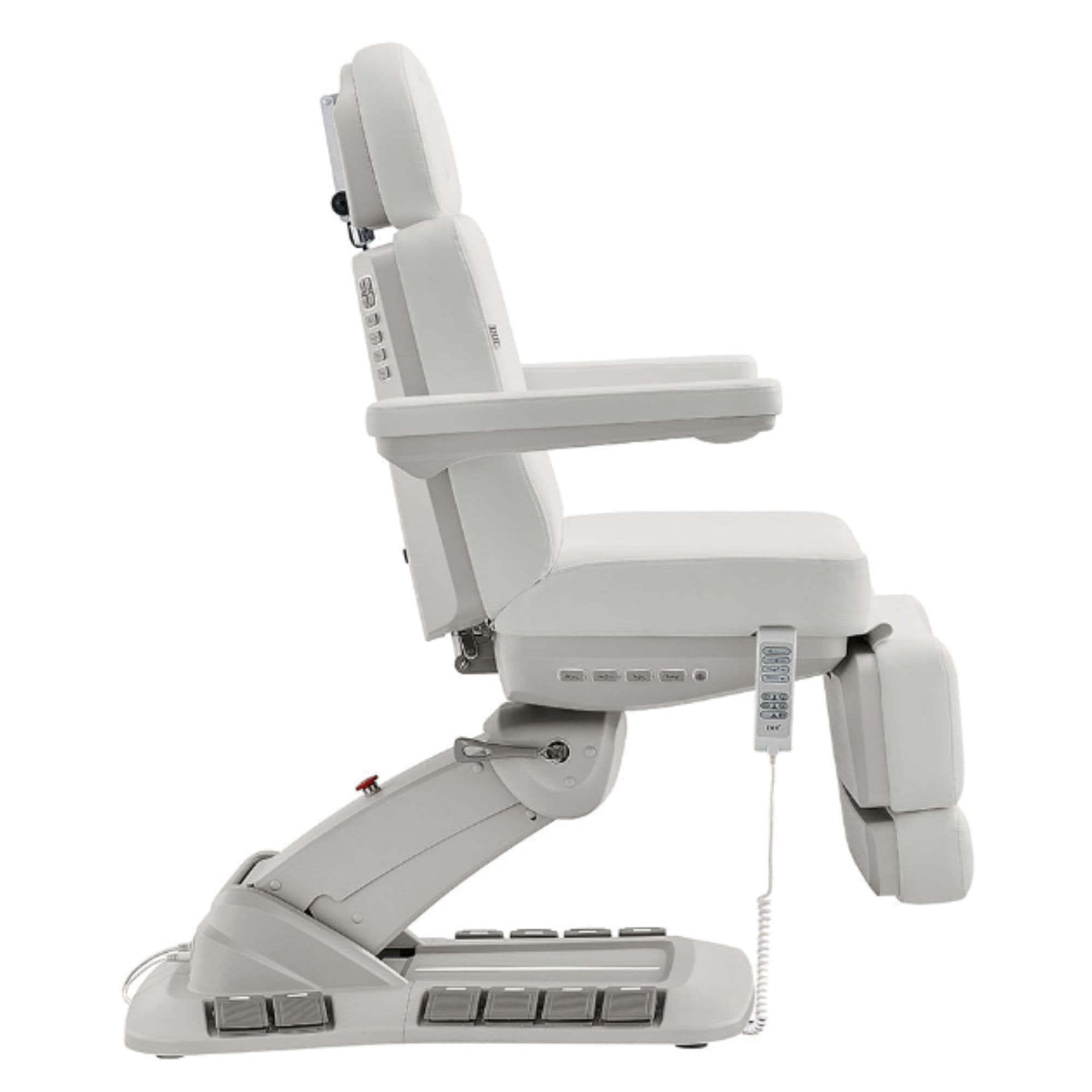 Aurora 4-Motors Swivel Medical Procedure Chair White Side View On White Background