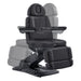 Aurora Quad-Motor Swivel Procedure Chair Black Front View With Swivel Rotation Demonstration On White Background