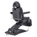 Aurora Quad-Motor Swivel Procedure Chair Black Rear Angled View With Foot Control On White Background