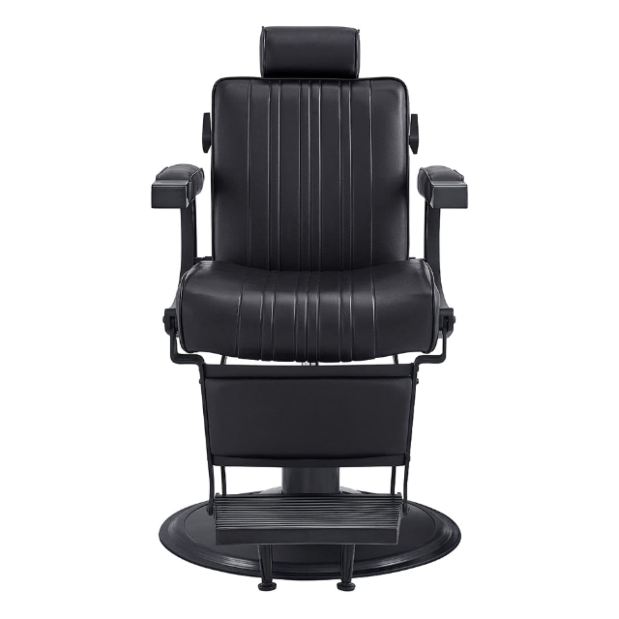 Belgrano Classic Barber Chair Black Variant Front View On White Background