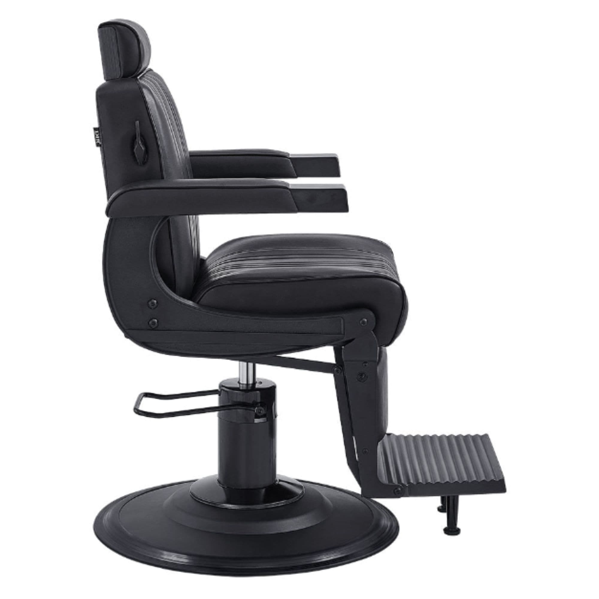 Belgrano Classic Barber Chair Black Variant Side View On White Background