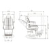Belgrano Classic Barber Chair Product Dimension Diagram
