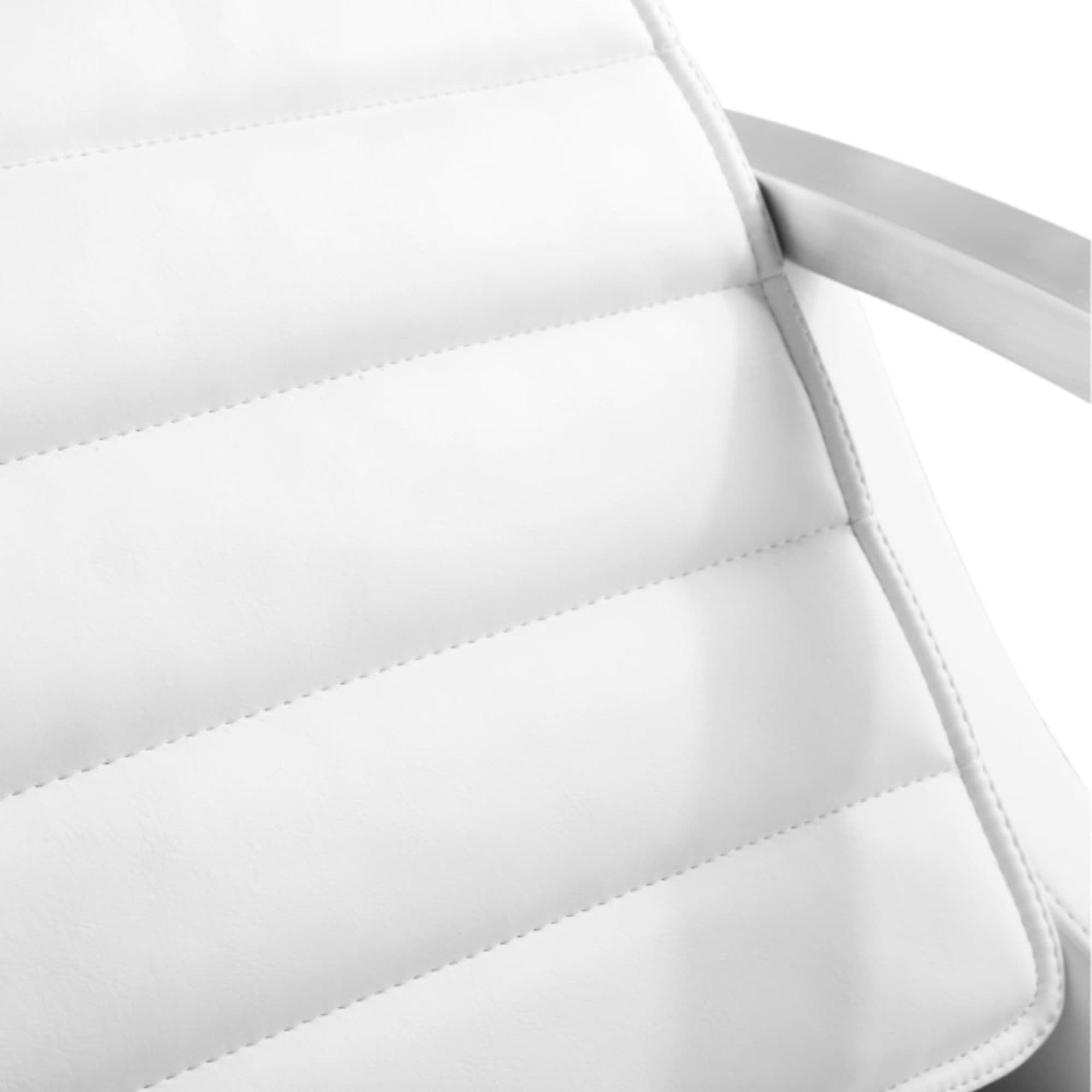 Bella III Reclining Massage Shampoo Chair Close-Up View Of Upholstered White Backrest