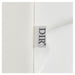 Bella V Gold Reclining Salon Shampoo Massage Chair Close View Of White Upholstery With Brand Name