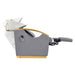 Bella V Gold Reclining Salon Shampoo Massage Chairs Gray Side View With White Single Sink Demo