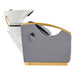 Bella V Gold Reclining Salon Shampoo Massage Chairs Gray Side View With White Single Sink On White Background