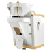 Bella V Gold Reclining Salon Shampoo Massage Chairs White Rear View With White Single Assembly On White Background