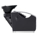 Bella V Recline Massage Salon Shampoo Station Black Side View With Black Single Sink On White Background