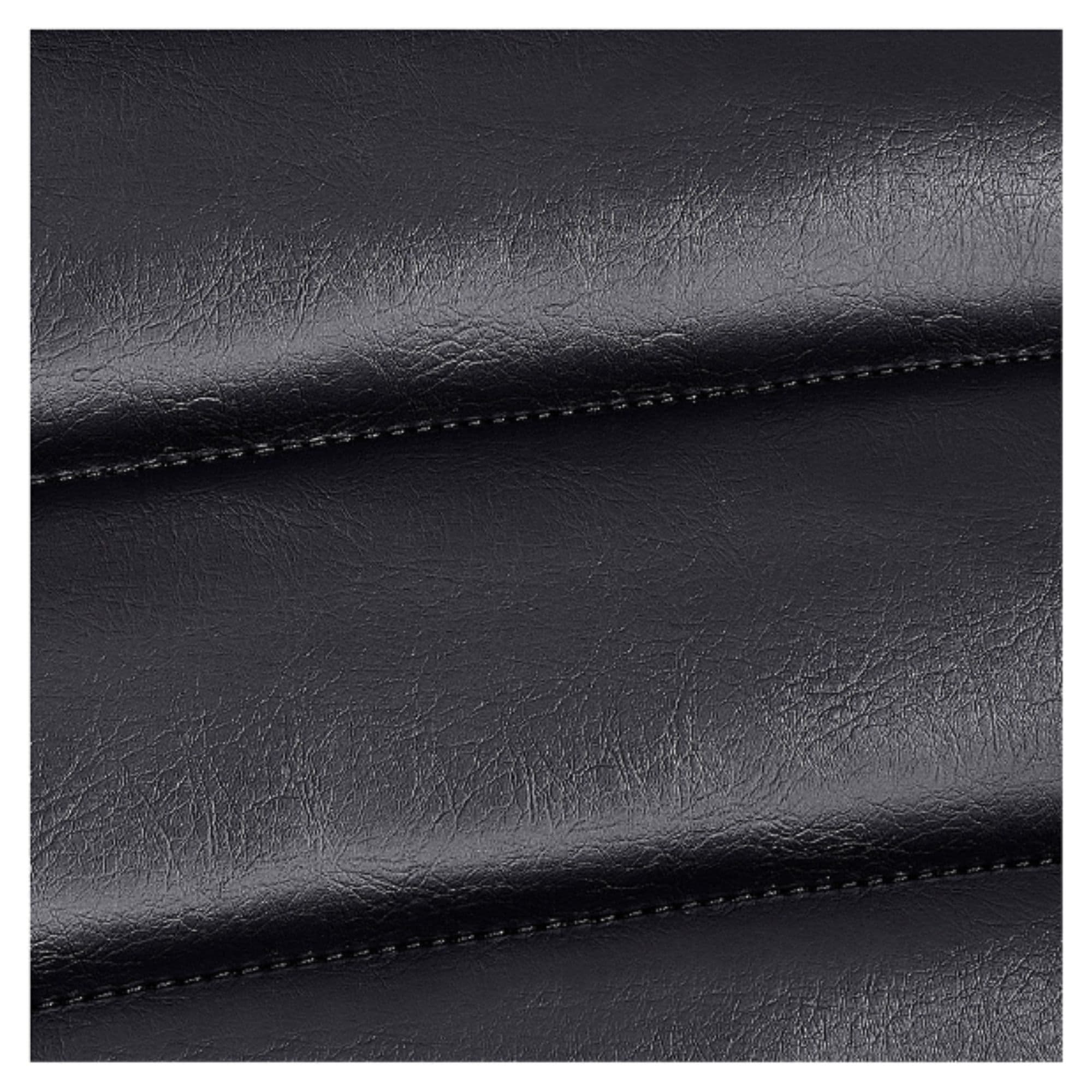 Bella V Recline Massage Salon Shampoo Station Close-Up View Of Horizontal Stitched Black Upholstery