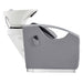 Bella V Recline Massage Salon Shampoo Station Gray Side View With White Sink On Clean Background