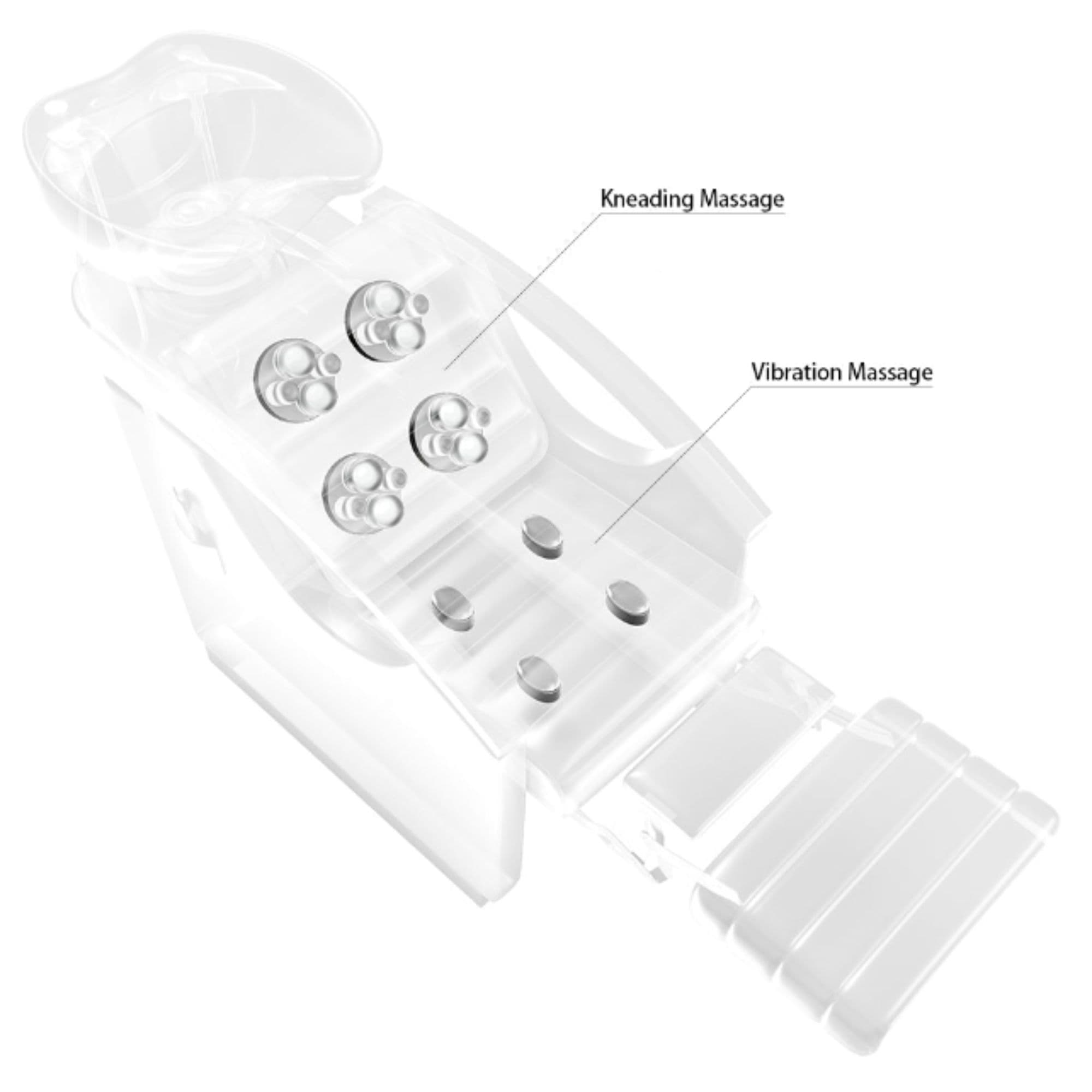 Bella V Recline Massage Salon Shampoo Station Illustrated Internal View