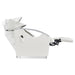 Bella V Recline Massage Salon Shampoo Station White Side View With White Sink Demo And Extended Leg Rest On Clean Background