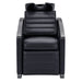 Bella V Titanium Electric Massage Reclining Backwash Shampoo Chair Black Front View Of Black Single Shampoo Wash Station With White Clean Background