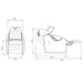 Bella V Titanium Electric Massage Reclining Backwash Shampoo Chair Product Dimension Diagram