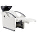 Bella V Titanium Electric Massage Reclining Backwash Shampoo Chair Top Angled View With Extended Leg Rest