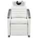 Bella V Titanium Electric Massage Reclining Backwash Shampoo Chair White Front View Of White Single Shampoo Wash Station On White Clean Background