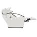 Bella V Titanium Electric Massage Shampoo Chair White Side View Of White Single Shampoo Wash Stations With Extended Leg Rest