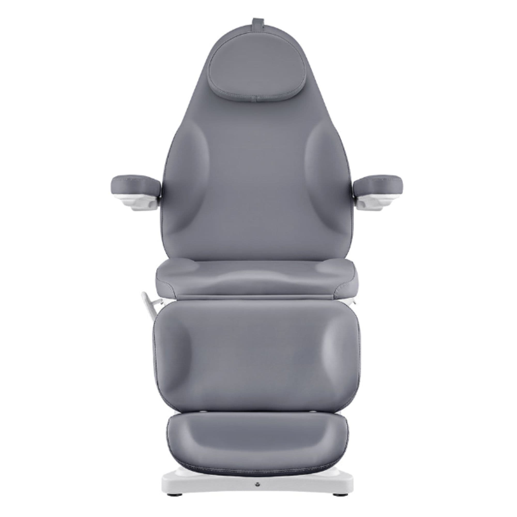 Bellucci 3-Motors Electric Treatment Chair Gray Front View Showing Face Cushion On White Background