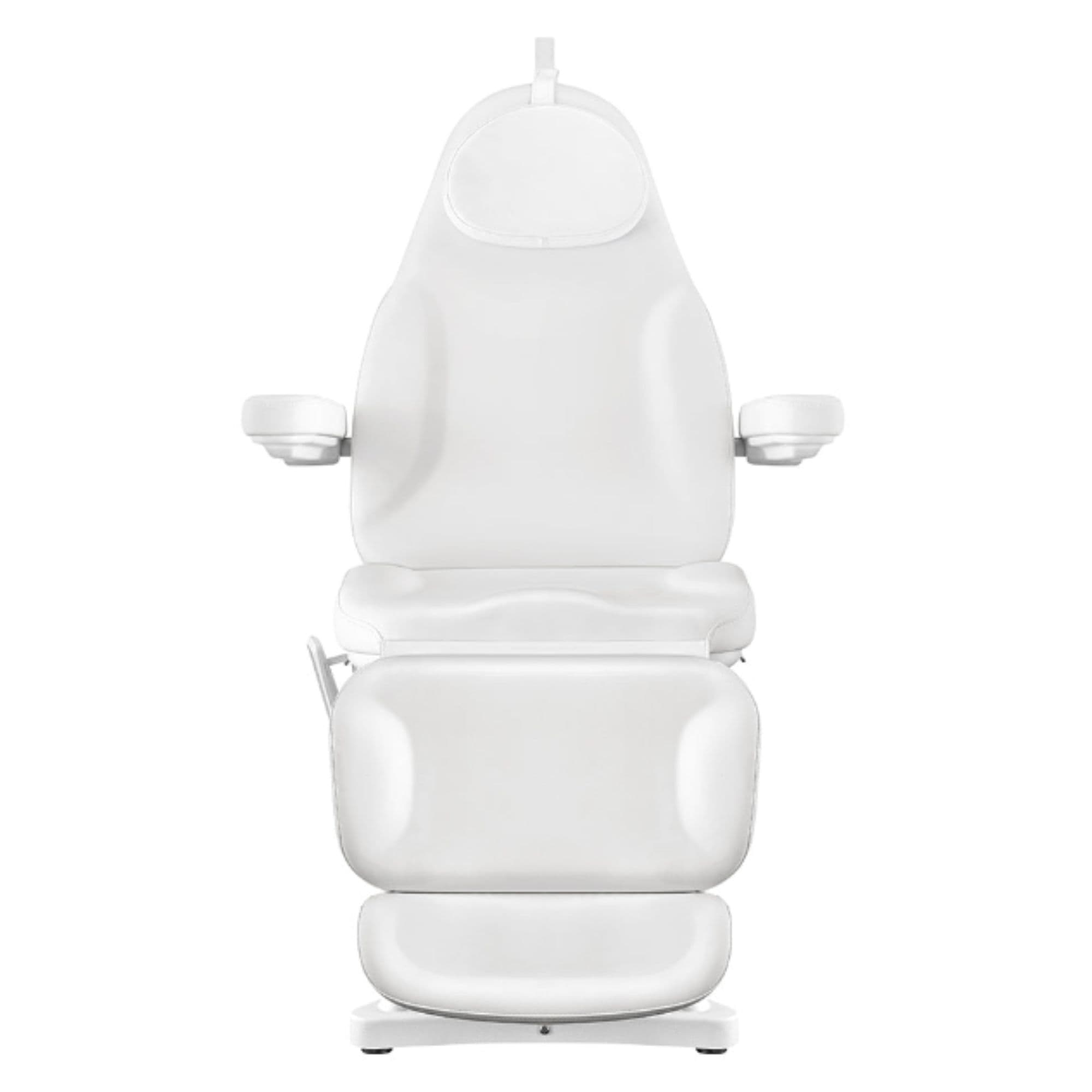 Bellucci 3-Motors Electric Treatment Chair White Front View Showing Face Cushion On White Background