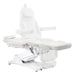 Bellucci 3-Motors Electric Treatment Chair White Side Angled View Demonstrating Recline Adjustment Range On White Background