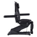 Bellucci Triple-Motor Electric Treatment Chair Black Side View Demonstrating Adjustable Armrest Position On White Background