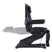 Bellucci Triple-Motor Electric Treatment Chair Black Side View Demonstrating Recline Adjustment Range On White Background