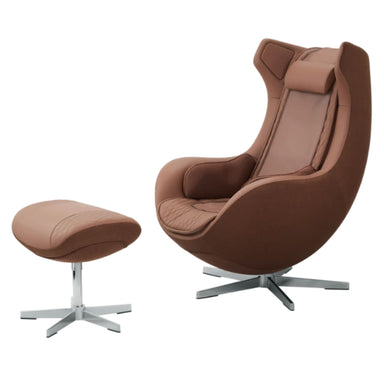 CERAGEM M4 Luxury Massage Chair Complete Set Full View Of Camel Brown Variant On White Background