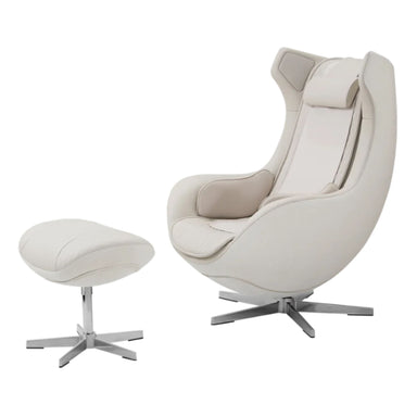 CERAGEM M4 Luxury Massage Chair Complete Set Full View Of Oatmeal Beige Variant On White Background