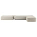 CERAGEM S4 Massage Lounger Beige Variant Front View Fully Extended In Bed Mode On White Background