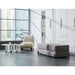 CERAGEM S4 Massage Lounger Gray Variant With Chair And Coffee Table In Minimalist Living Room Setting