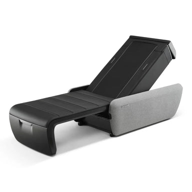 CERAGEM V9 Massage Bed Front Angled View Of Black Variant In Reclined Position On White Background