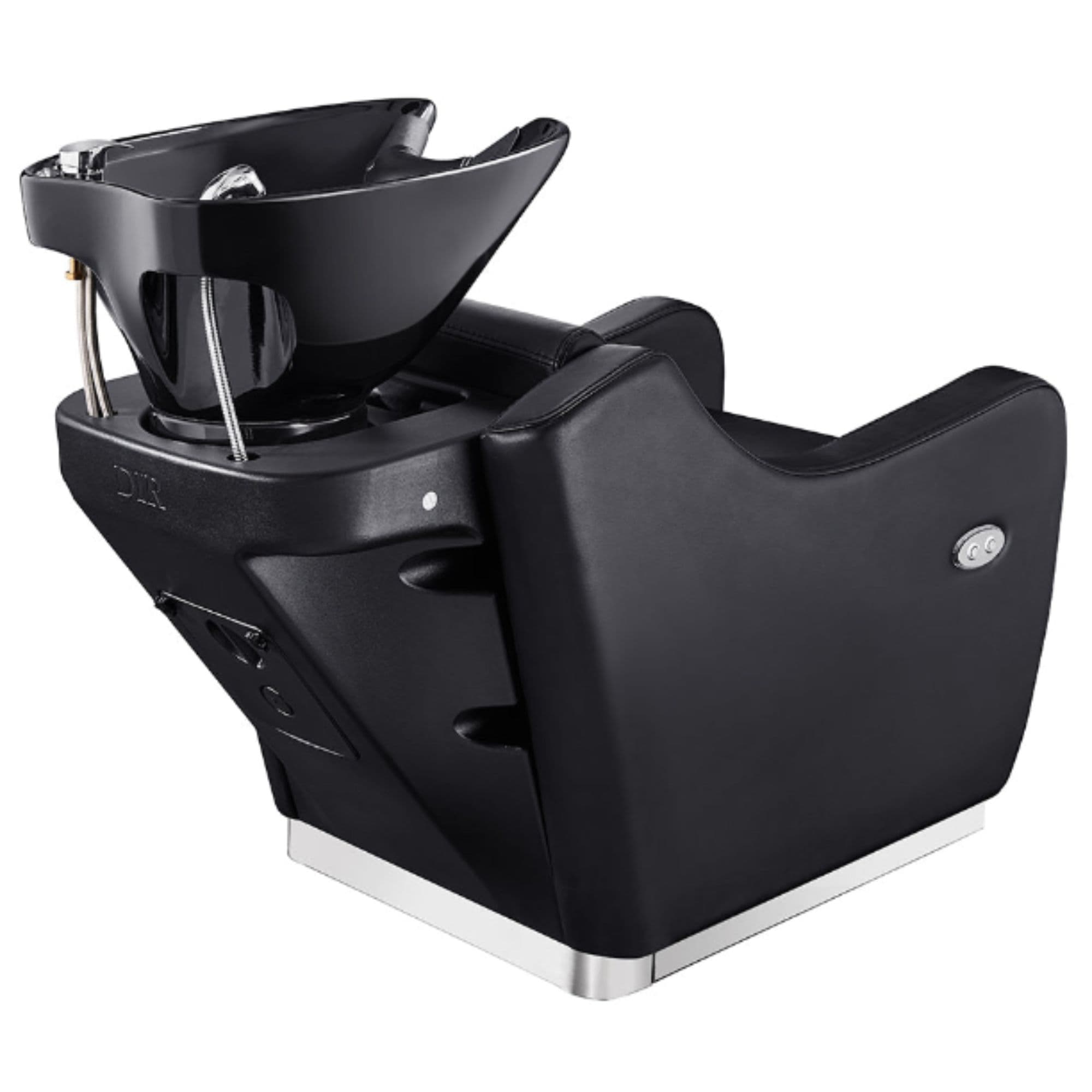 Callisto Electric Shampoo Station Black Rear View Of Black Single Shampoo Wash Station With White Clean Background